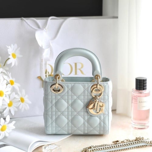 MINI LADY DIOR BAG Placid Blue Lambskin