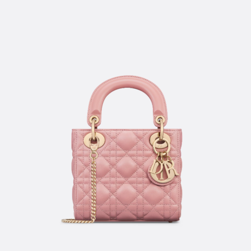 MINI LADY DIOR BAG Antique Pink Lambskin