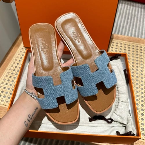 Hermes Oran Denim Sandals