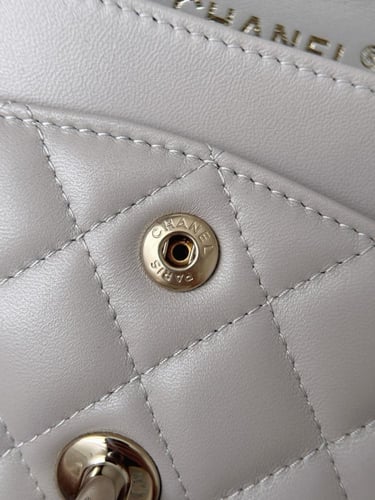 Cf small lambskin leather shiny gold