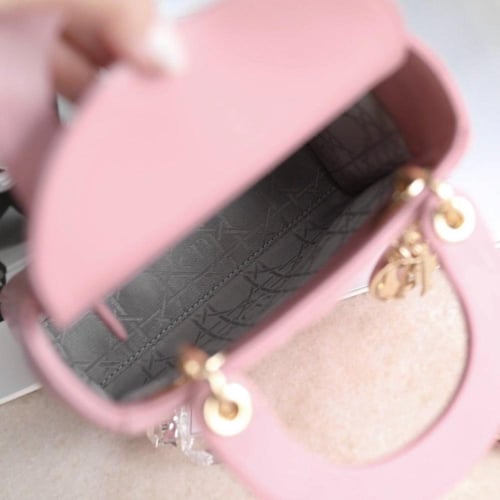 MINI LADY DIOR BAG Antique Pink Lambskin