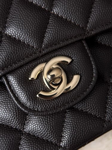 Cf medium caviar leather shiny gold