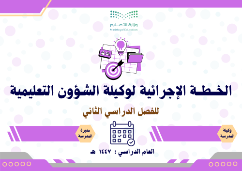 الخطة الإجرائية لوكيلة الشؤون التعليمية 1447 الفصل...