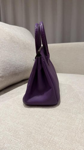 بيركن ميديم بنفسجي غامق نصف كروك -جلد نباتي 25cm