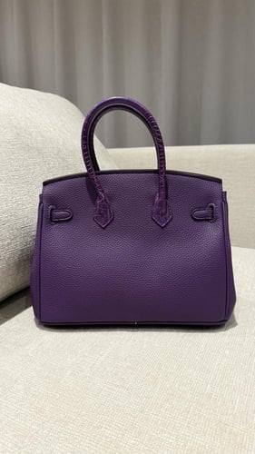 بيركن ميديم بنفسجي غامق نصف كروك -جلد نباتي 25cm