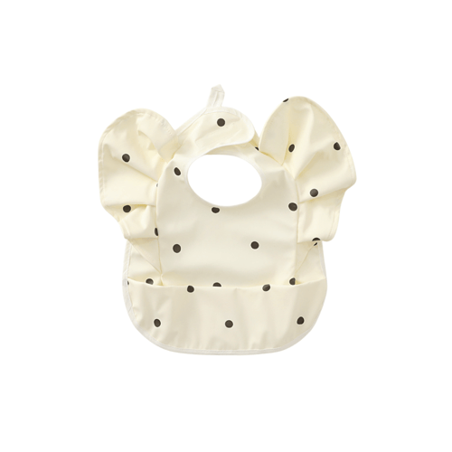 Polka Dot Waterproof Bib with Ruffles