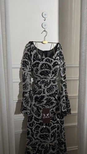 فستان اسود كلفه شك سهره راقيه