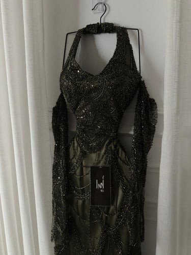 فستان زيتي شك سهره