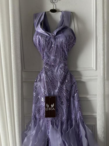 فستان لافندر شك سهره وكسرات جزار