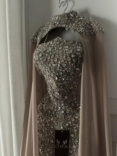 فستان بيج قطعتين كلفه شك سهره راقيه وجورجيت