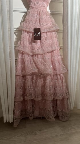 فستان لحمي كلفه شك سهره طبقات