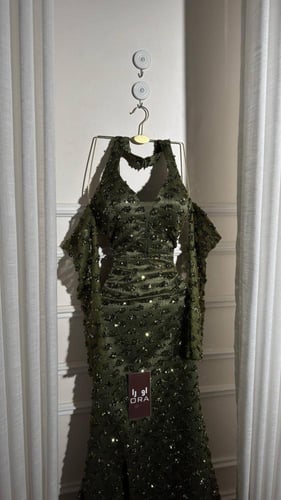 فستان زيتي كلفه شك سهره