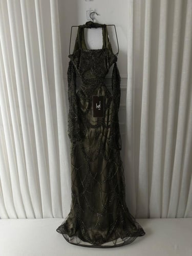 فستان زيتي شك سهره