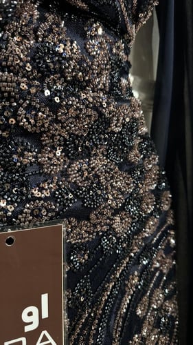 فستان كحلي قطعتين شك سهره وجورجيت