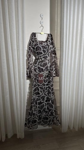 فستان موكا كلفه شك سهره راقيه