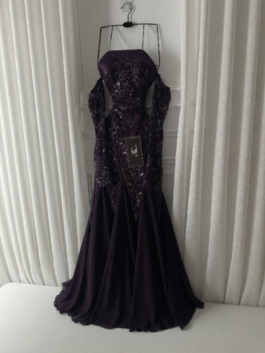 فستان ليلكي شك سهره تدخيله جورجيت