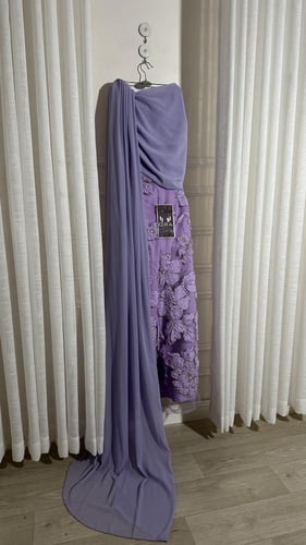 فستان شك قصاص لونين شال جورجيت