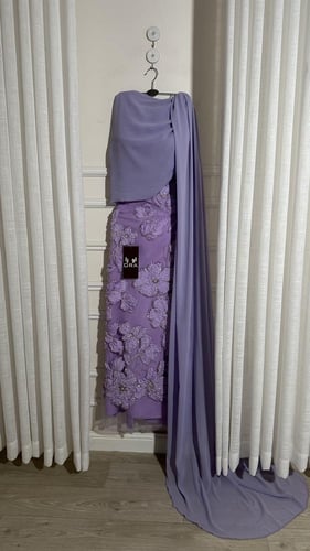 فستان شك قصاص لونين شال جورجيت