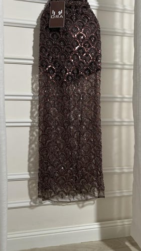 فستان موكا كلفه شك سهره راقيه