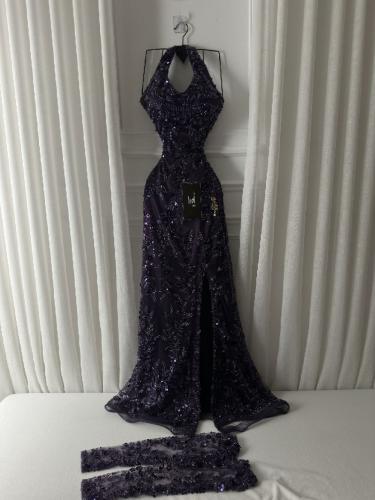 فستان ليلكي شك سهره تدخيله جورجيت