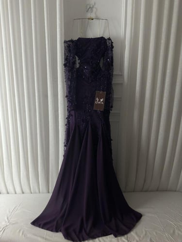 فستان ليلكي كلفه مورد تدخيله جورجيت