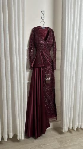 فستان ليلكي كلفه شك سهره وذيل تفته سيلا