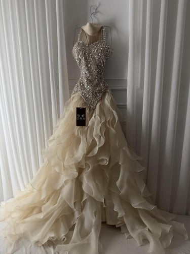 فستان بيج قطعتين كلفه شك سهره راقيه وجورجيت