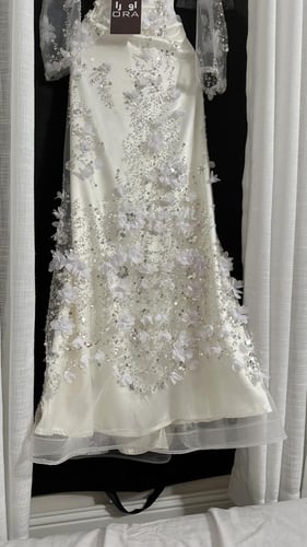 فستان سهره تطريز وكلفه مورد راقيه