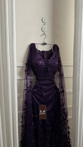 فستان ليلكي كلفه مورد اكمام طويله