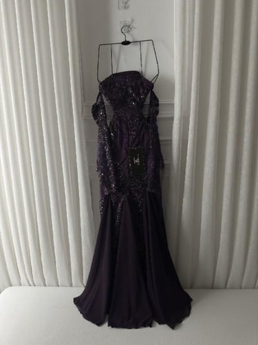 فستان ليلكي شك سهره تدخيله جورجيت