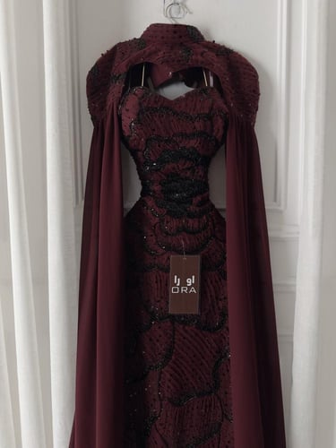 فستان قطعتين عودي كلفه شك وجورجيت