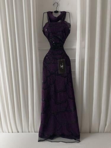 فستان ليلكي كلفه شك سهره وشال