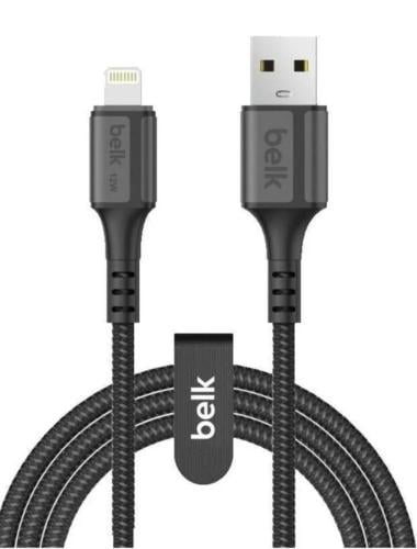 Belk cable USB iPhone length 2 meters power 12 watts braided strong anti-tangle and break warranty two years