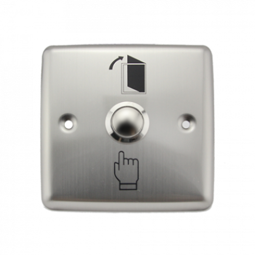 زر خروج معدني (Push Button) ستانلس ستيل مربع