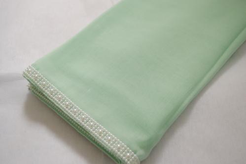 Light turquoise blue - one layer - with pearl edge...