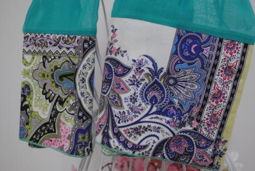 Turquoise blue, single layer, both sides with flor...