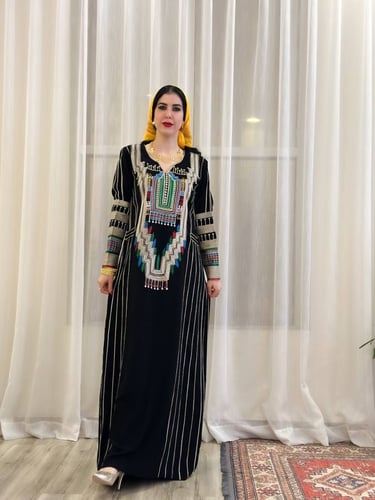 ثوب عسيري اسود رقم 21