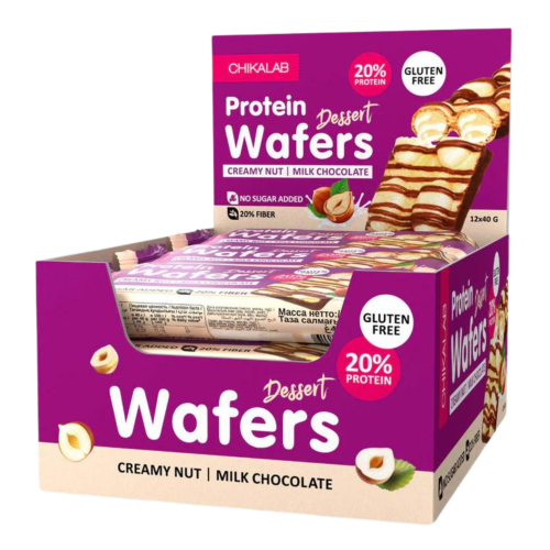 باكت شيكا لاب ويفر بروتين شوكولاته حليب ومكسرات 40...