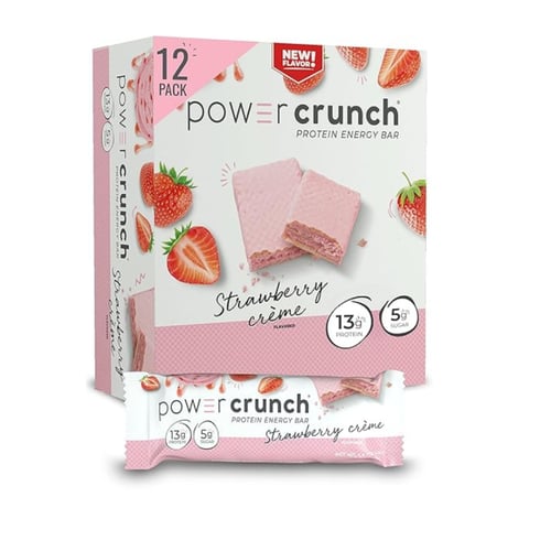 باور كرانش بروتين بار ويفر بكريمة الفراولة 40 جم