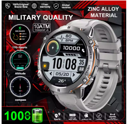 2025 حار جديد T-REX3 SmartWatch 1000mAh بطارية كبي...