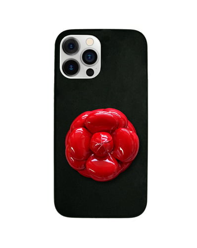 Light red with black case