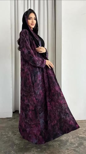 عبايه دبل كلوش قماش سراميك
