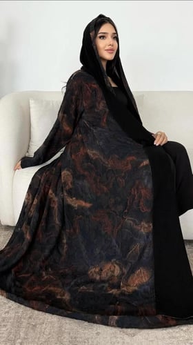 عبايه دبل كلوش قماش بربي