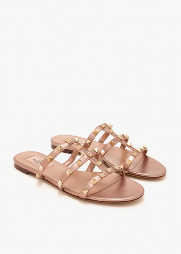 rockstud slide sandals flat