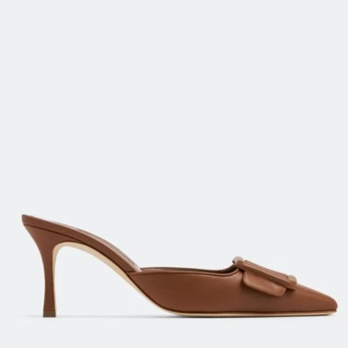 MbSh7 Manolo Blahnik Maysale Mules in Leather