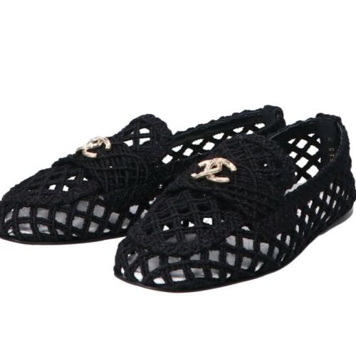 Chanel Braided Cord Loafers in black