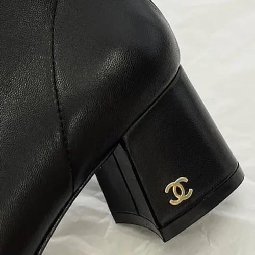 ChSh3 Chanel Calfskin Knit CC Short Boots