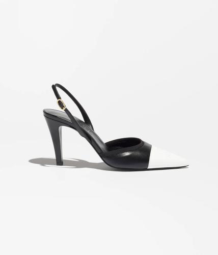 chanel slingback logo heels pump