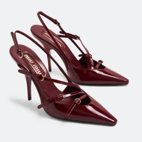 MiuSh13 miu miu Buckle slingback pumps