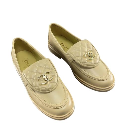 ChSh25 CHANEL Lamb skin Quilted Loafers